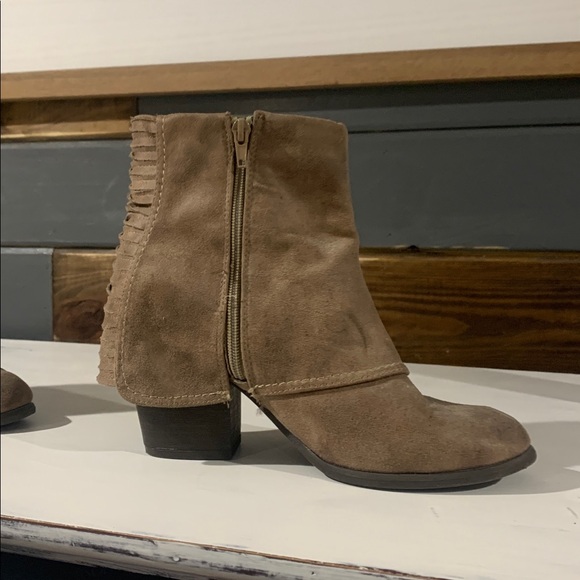Liberty Brown Suede Heeled Boots - Picture 3 of 10